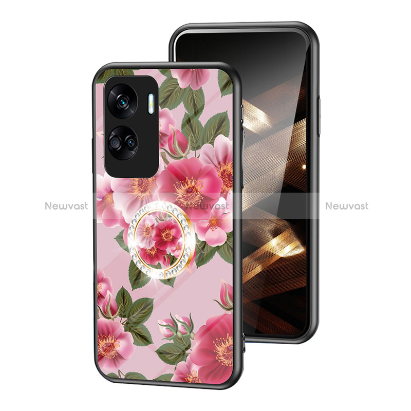 Silicone Frame Flowers Mirror Case Cover S01 for Huawei Honor 90 Lite 5G