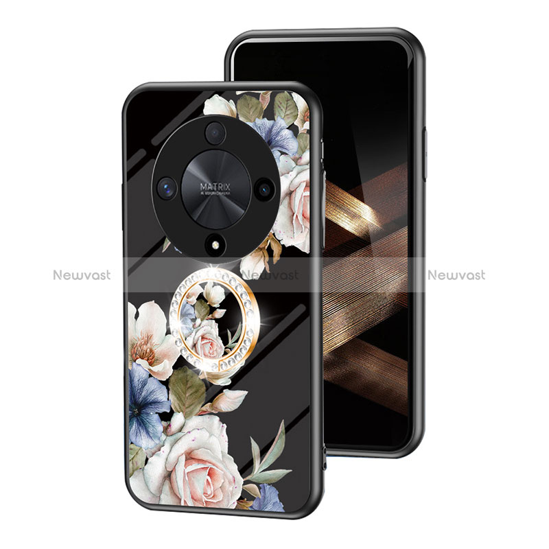 Silicone Frame Flowers Mirror Case Cover S01 for Huawei Honor Magic6 Lite 5G