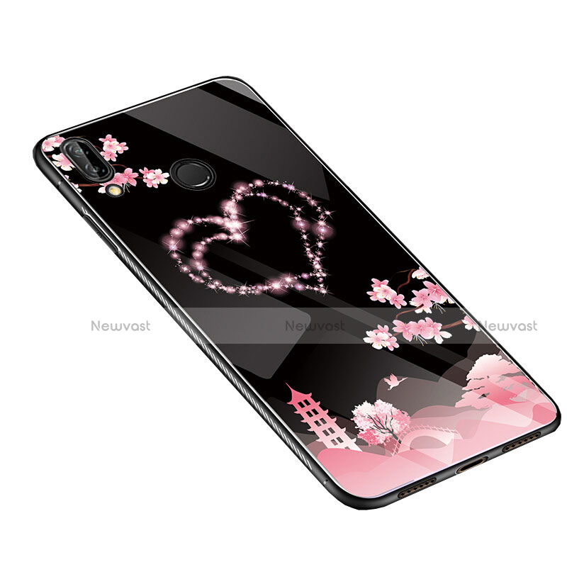 Silicone Frame Flowers Mirror Case Cover S01 for Huawei Nova 3e