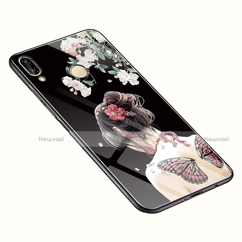 Silicone Frame Flowers Mirror Case Cover S01 for Huawei Nova 3e Colorful