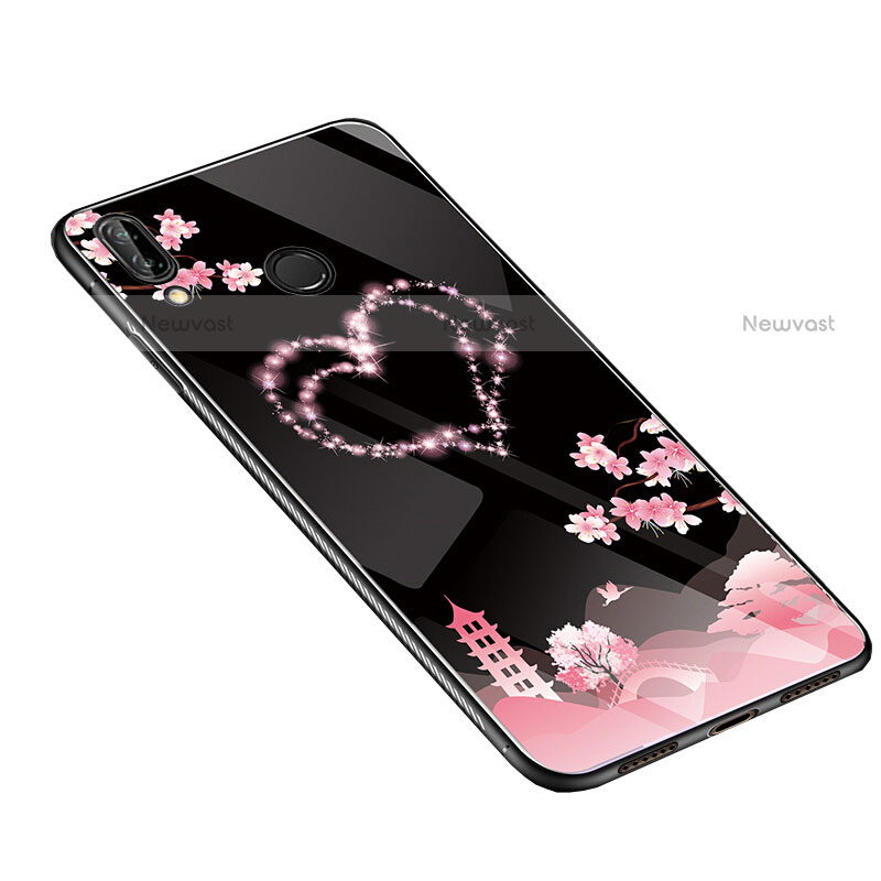 Silicone Frame Flowers Mirror Case Cover S01 for Huawei P20 Lite