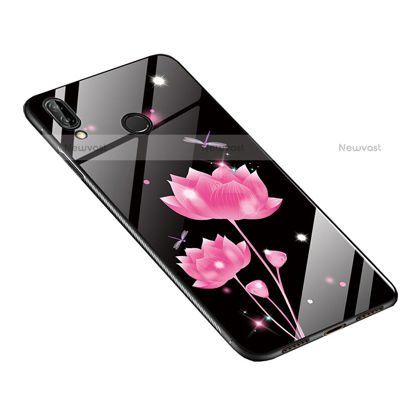 Silicone Frame Flowers Mirror Case Cover S01 for Huawei P20 Lite