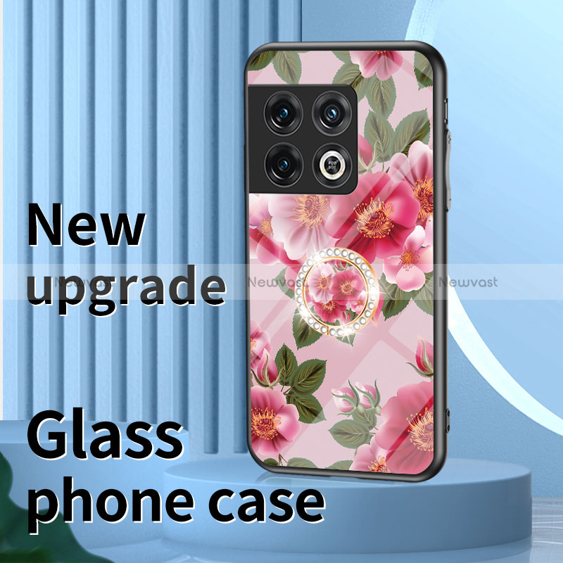 Silicone Frame Flowers Mirror Case Cover S01 for OnePlus 10 Pro 5G