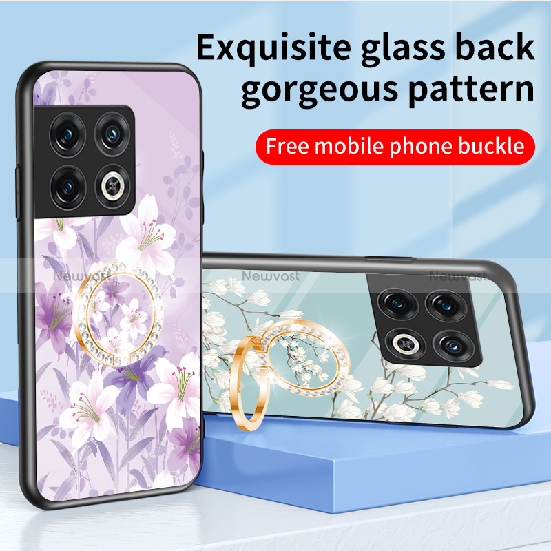 Silicone Frame Flowers Mirror Case Cover S01 for OnePlus 10 Pro 5G