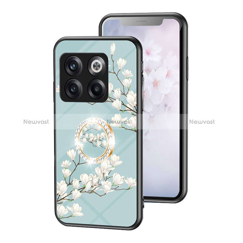 Silicone Frame Flowers Mirror Case Cover S01 for OnePlus 10T 5G