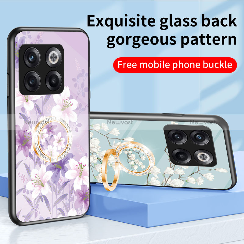 Silicone Frame Flowers Mirror Case Cover S01 for OnePlus 10T 5G