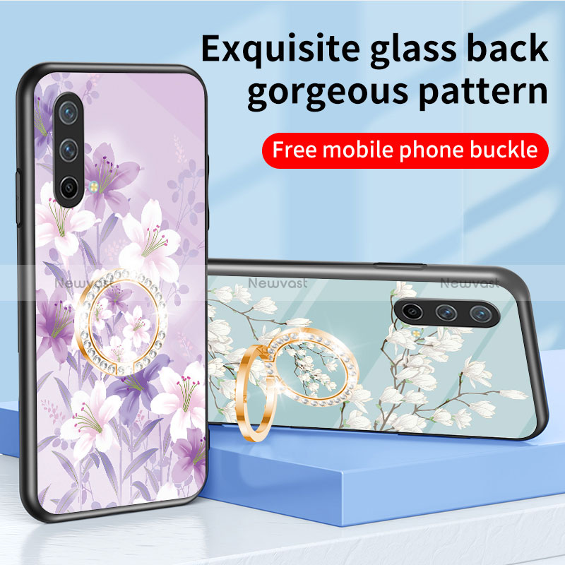 Silicone Frame Flowers Mirror Case Cover S01 for OnePlus Nord CE 5G