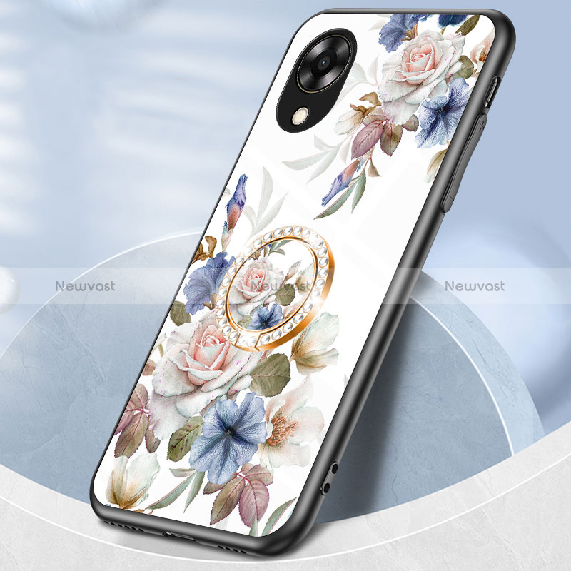 Silicone Frame Flowers Mirror Case Cover S01 for Oppo A17K