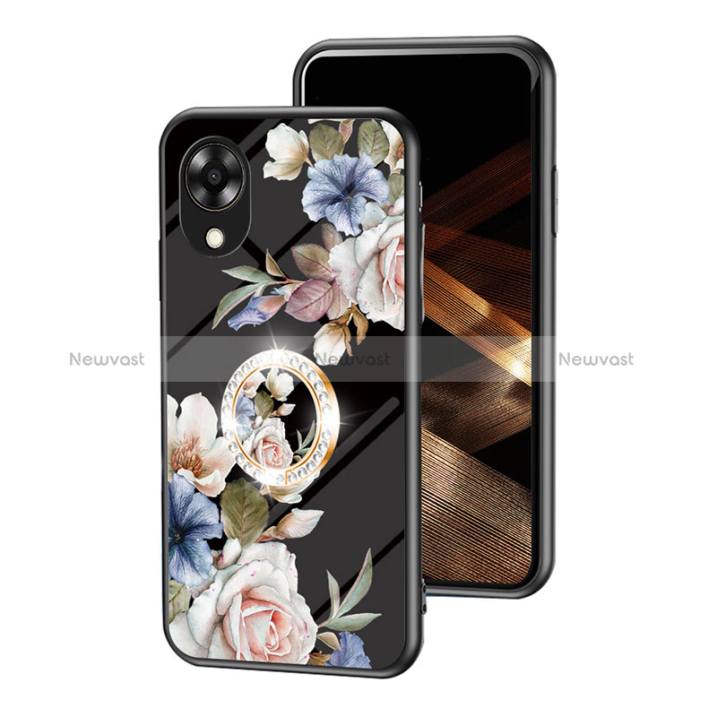 Silicone Frame Flowers Mirror Case Cover S01 for Oppo A17K