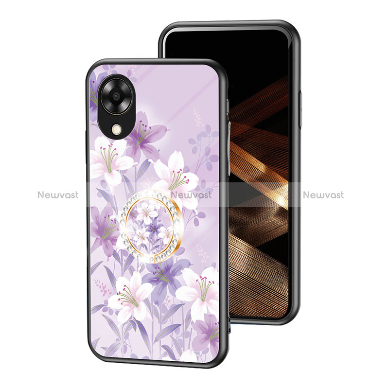 Silicone Frame Flowers Mirror Case Cover S01 for Oppo A17K