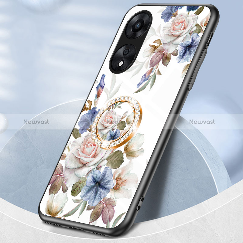 Silicone Frame Flowers Mirror Case Cover S01 for Oppo A18