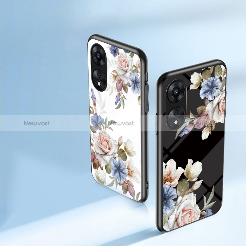 Silicone Frame Flowers Mirror Case Cover S01 for Oppo A38