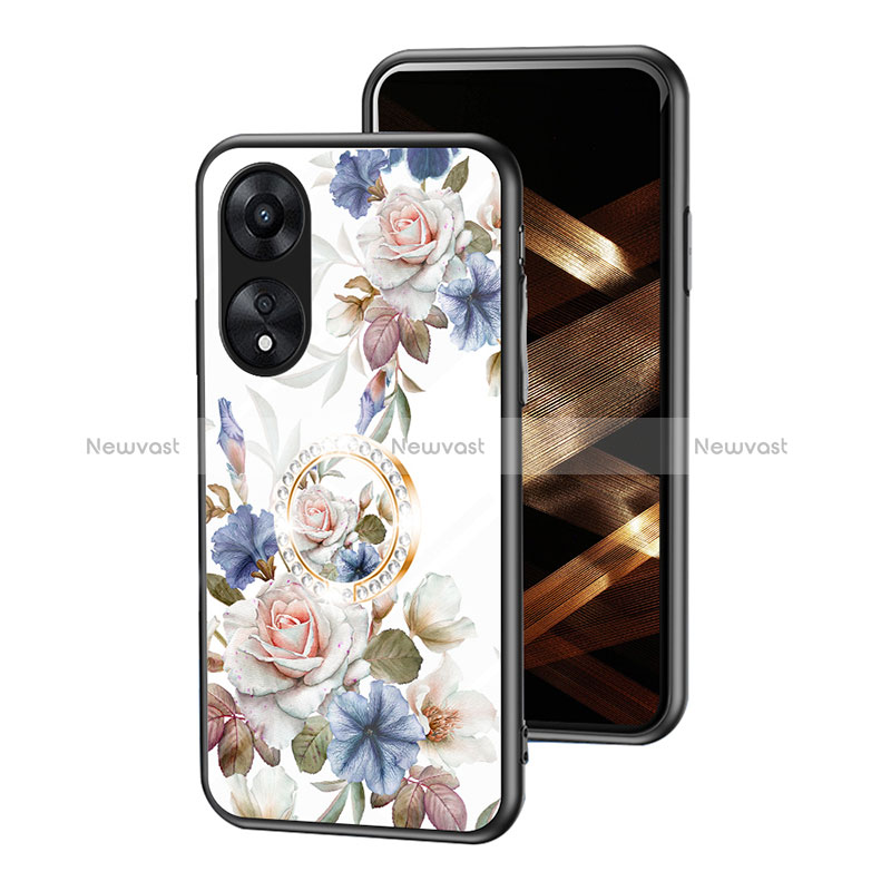 Silicone Frame Flowers Mirror Case Cover S01 for Oppo A38