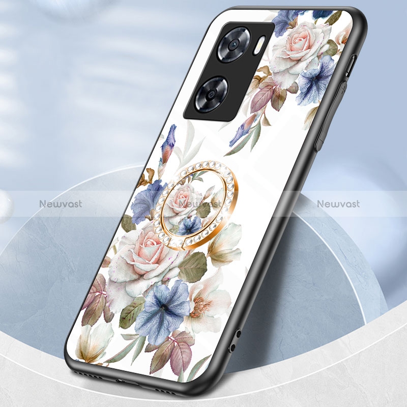 Silicone Frame Flowers Mirror Case Cover S01 for Oppo A57 4G