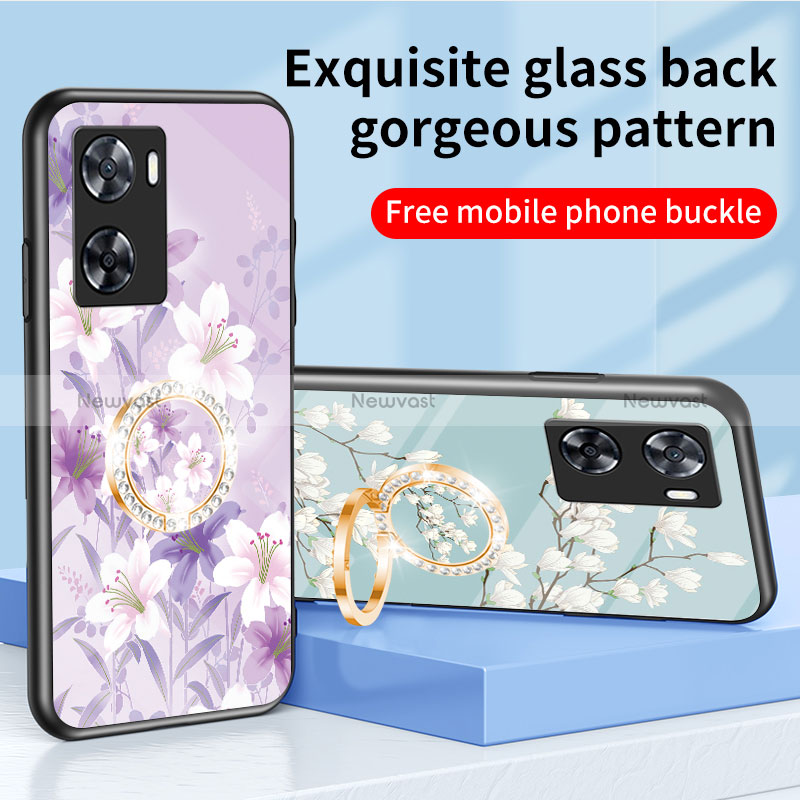 Silicone Frame Flowers Mirror Case Cover S01 for Oppo A77s