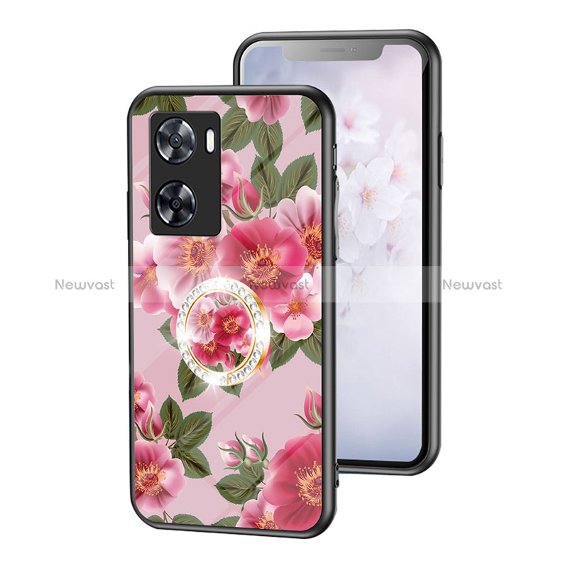 Silicone Frame Flowers Mirror Case Cover S01 for Oppo A77s