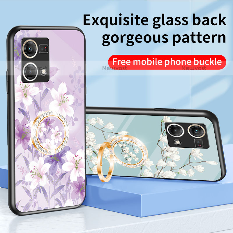 Silicone Frame Flowers Mirror Case Cover S01 for Oppo F21s Pro 4G