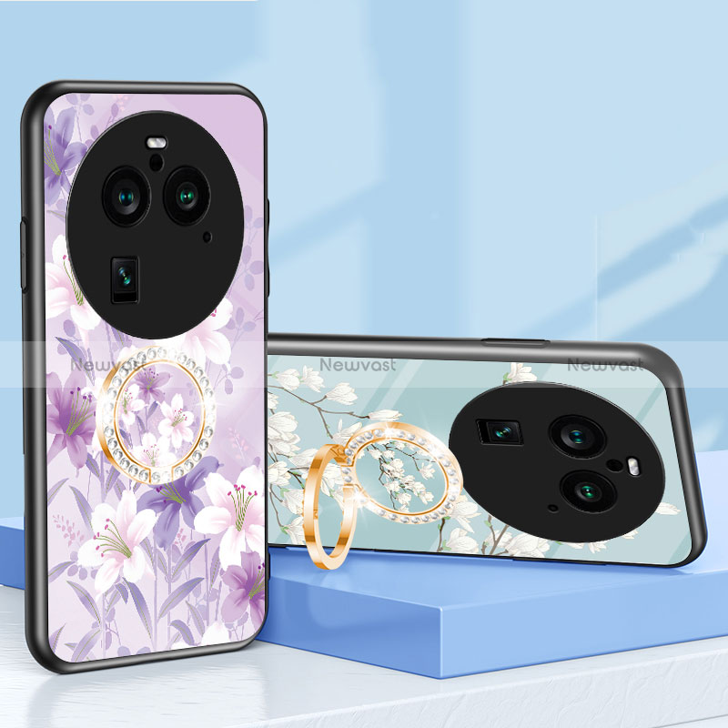 Silicone Frame Flowers Mirror Case Cover S01 for Oppo Find X6 Pro 5G