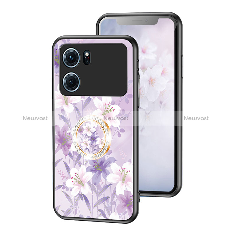 Silicone Frame Flowers Mirror Case Cover S01 for Oppo K10 5G