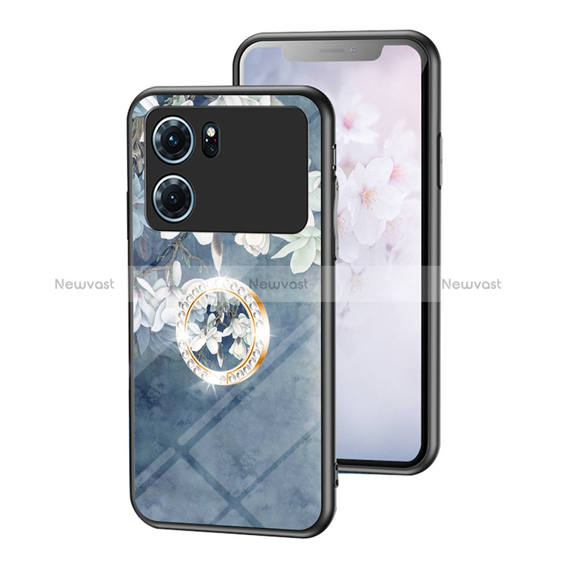 Silicone Frame Flowers Mirror Case Cover S01 for Oppo K10 5G