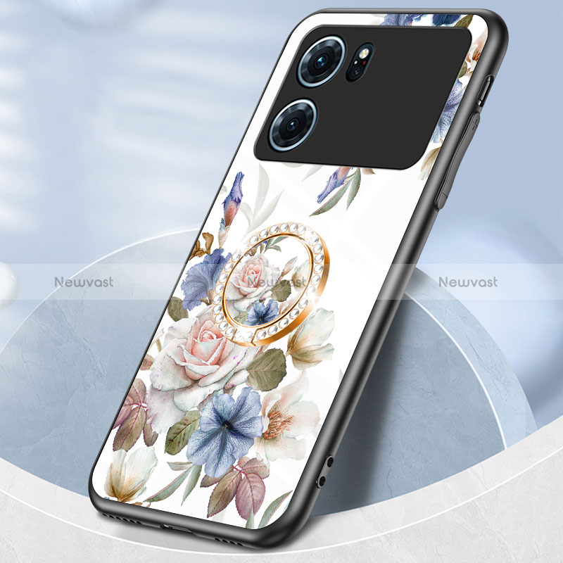 Silicone Frame Flowers Mirror Case Cover S01 for Oppo K10 5G