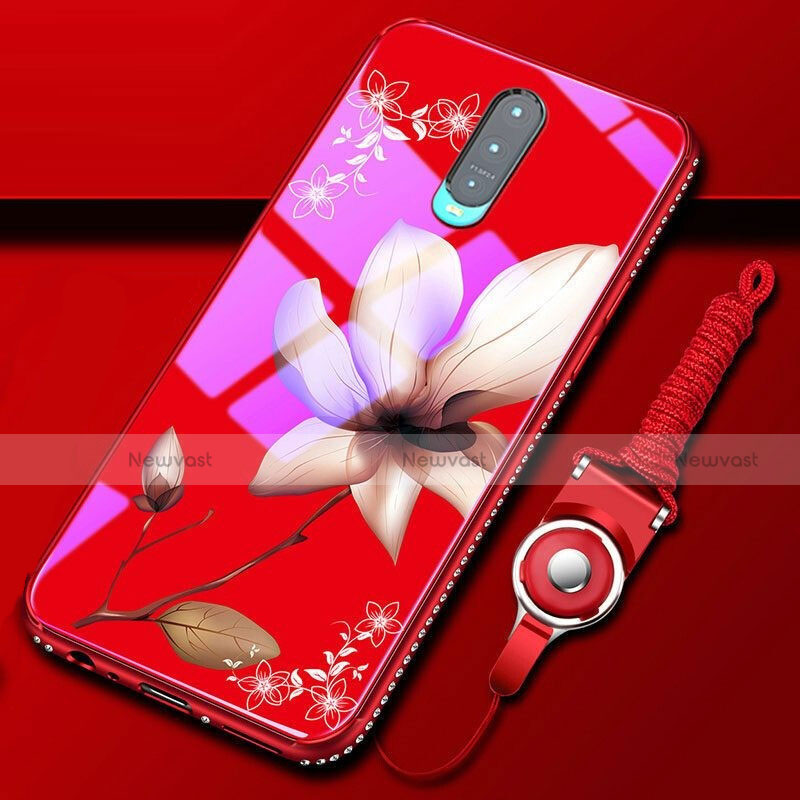 Silicone Frame Flowers Mirror Case Cover S01 for Oppo R17 Pro