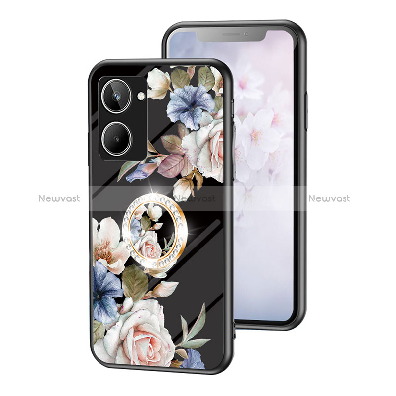 Silicone Frame Flowers Mirror Case Cover S01 for Realme 10 4G