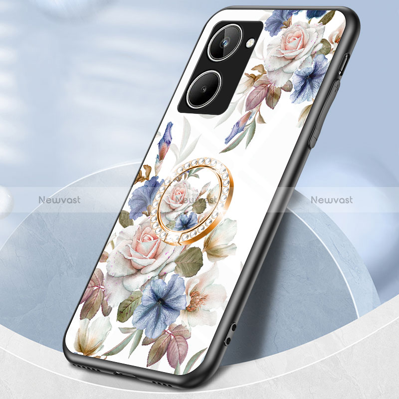 Silicone Frame Flowers Mirror Case Cover S01 for Realme 10 4G