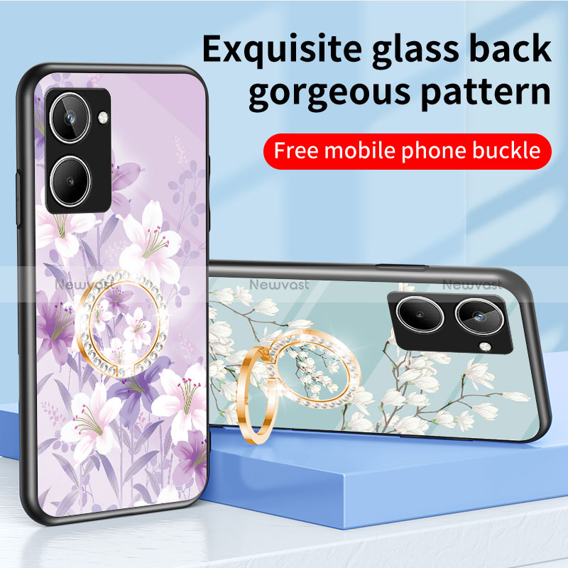 Silicone Frame Flowers Mirror Case Cover S01 for Realme 10 4G