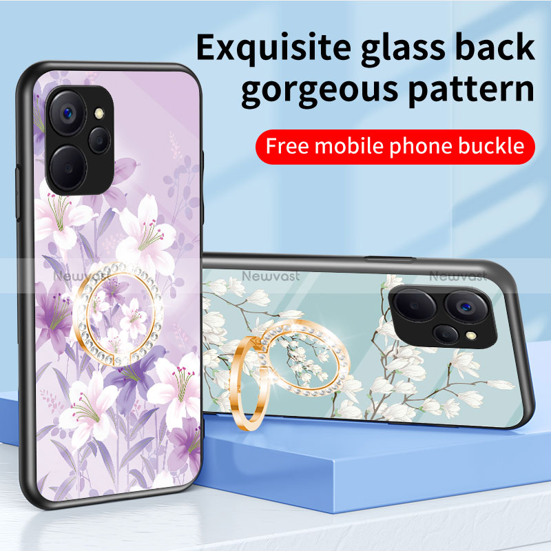 Silicone Frame Flowers Mirror Case Cover S01 for Realme 10 5G