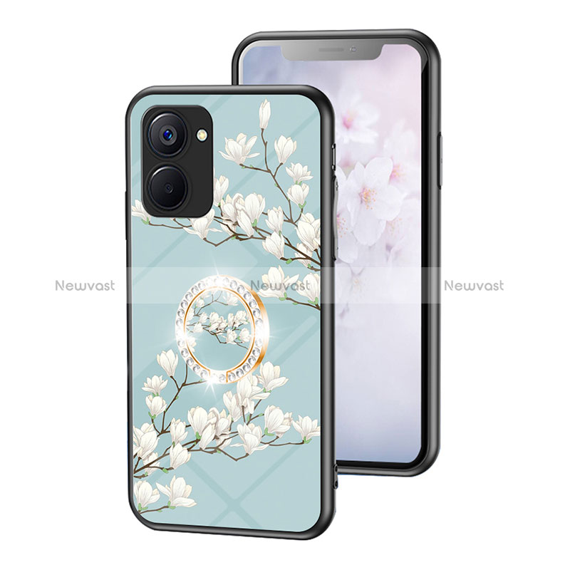 Silicone Frame Flowers Mirror Case Cover S01 for Realme 10S 5G