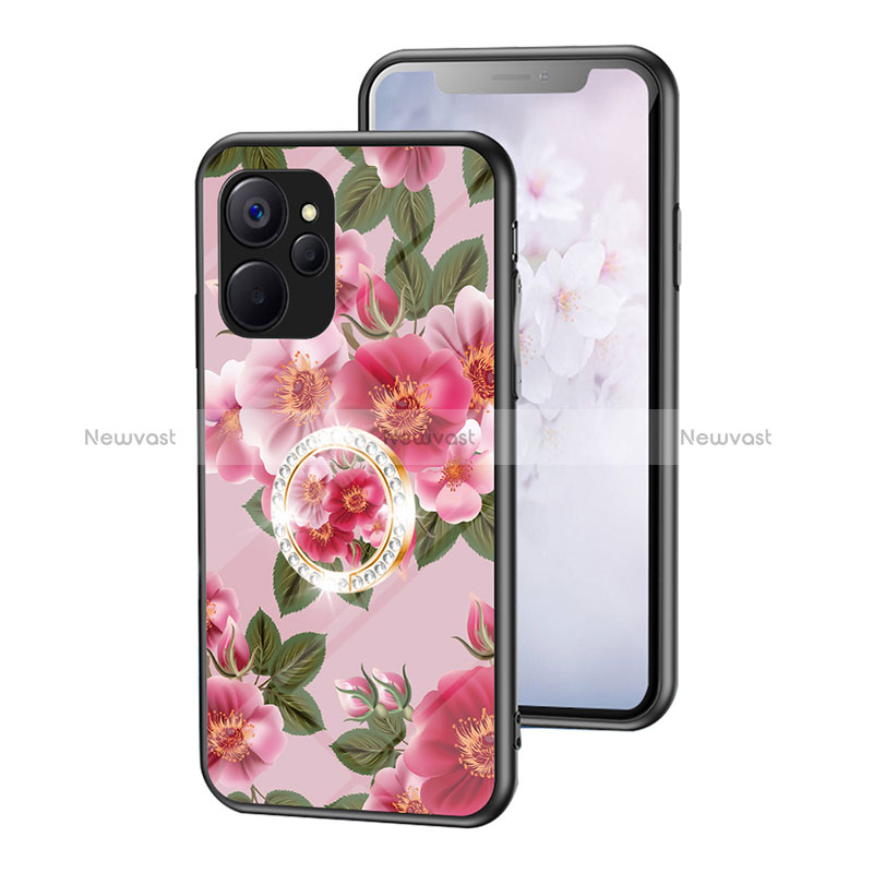 Silicone Frame Flowers Mirror Case Cover S01 for Realme 10T 5G