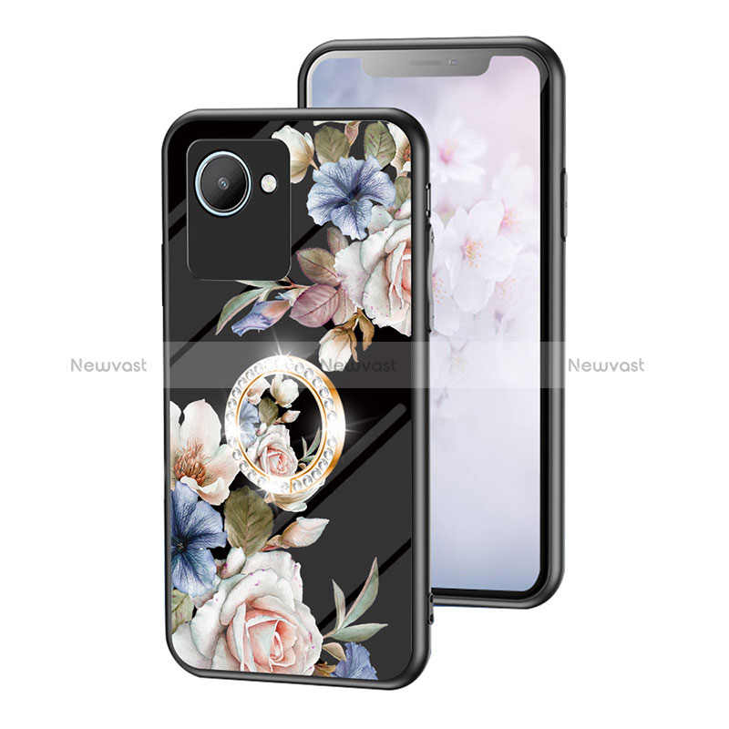 Silicone Frame Flowers Mirror Case Cover S01 for Realme C30s