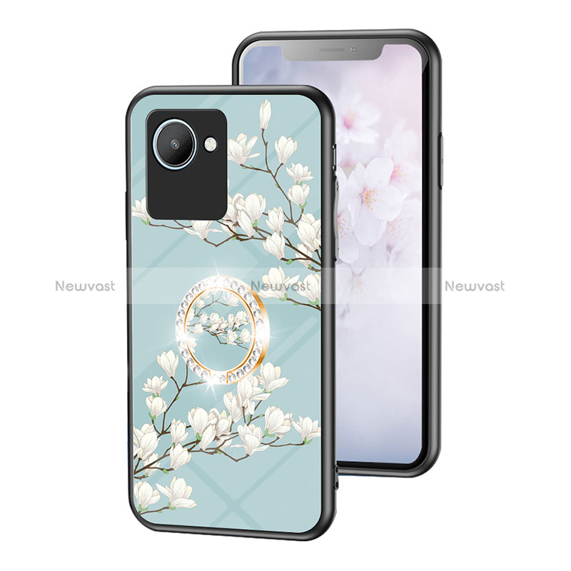 Silicone Frame Flowers Mirror Case Cover S01 for Realme C30s