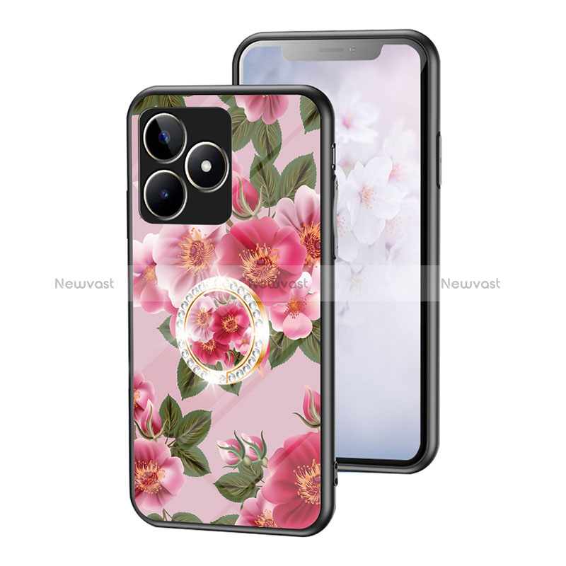 Silicone Frame Flowers Mirror Case Cover S01 for Realme C53