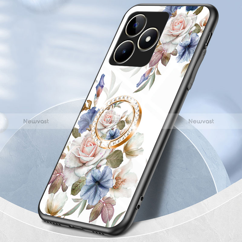 Silicone Frame Flowers Mirror Case Cover S01 for Realme C53