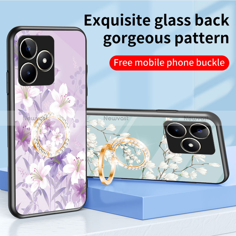 Silicone Frame Flowers Mirror Case Cover S01 for Realme C53