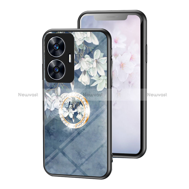 Silicone Frame Flowers Mirror Case Cover S01 for Realme C55