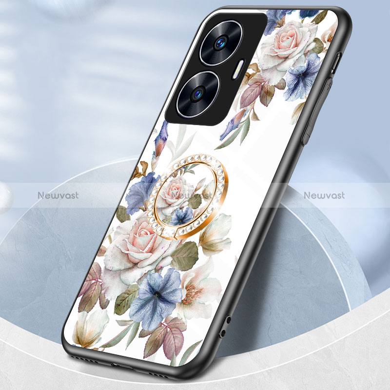 Silicone Frame Flowers Mirror Case Cover S01 for Realme C55