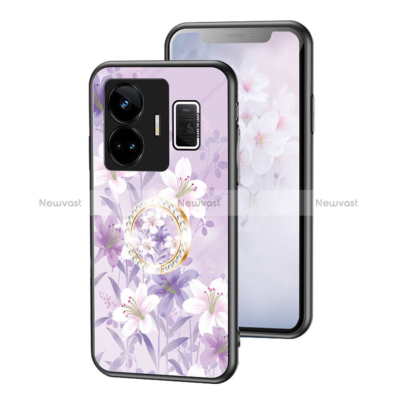 Silicone Frame Flowers Mirror Case Cover S01 for Realme GT Neo6 5G