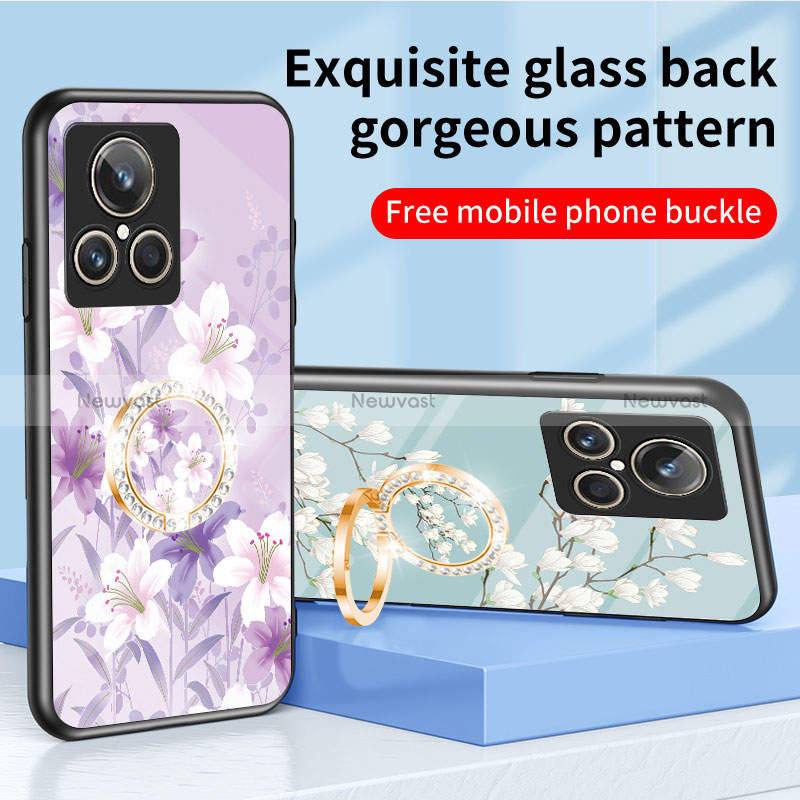 Silicone Frame Flowers Mirror Case Cover S01 for Realme GT2 Master Explorer