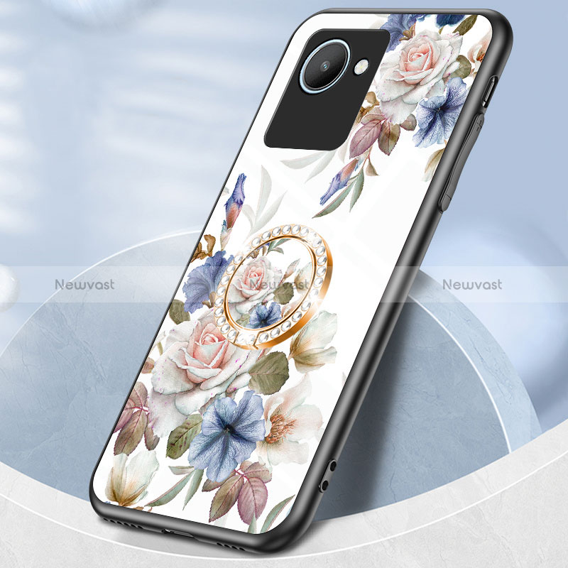 Silicone Frame Flowers Mirror Case Cover S01 for Realme Narzo 50i Prime