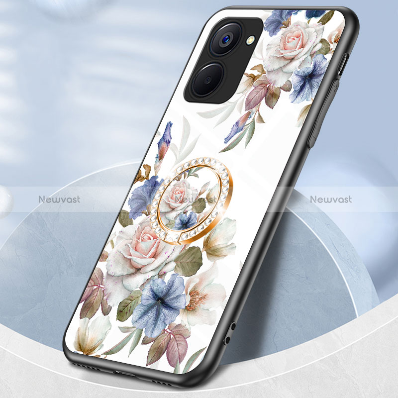 Silicone Frame Flowers Mirror Case Cover S01 for Realme V20 5G