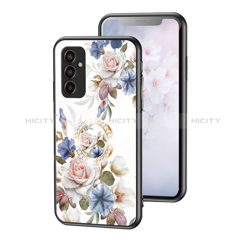 Silicone Frame Flowers Mirror Case Cover S01 for Samsung Galaxy M13 4G