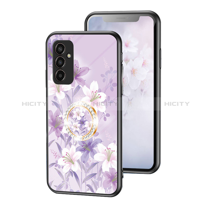 Silicone Frame Flowers Mirror Case Cover S01 for Samsung Galaxy M13 4G