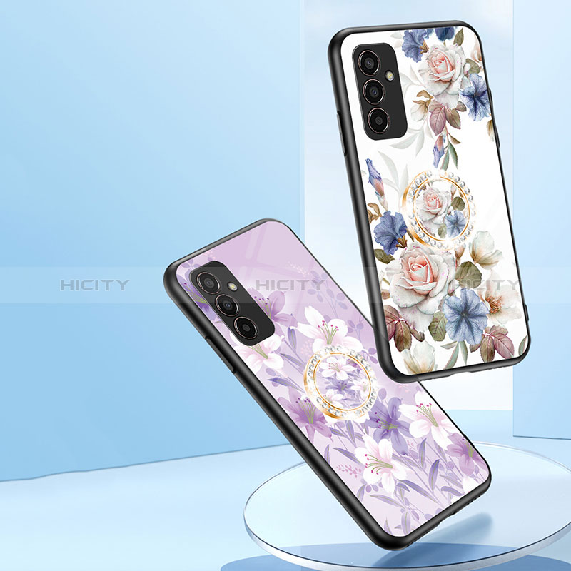 Silicone Frame Flowers Mirror Case Cover S01 for Samsung Galaxy M13 4G