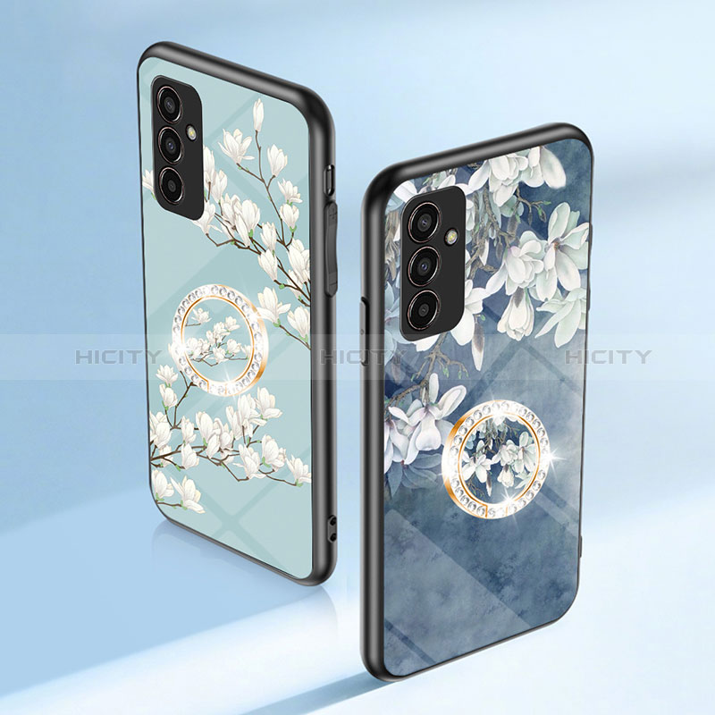 Silicone Frame Flowers Mirror Case Cover S01 for Samsung Galaxy M13 4G