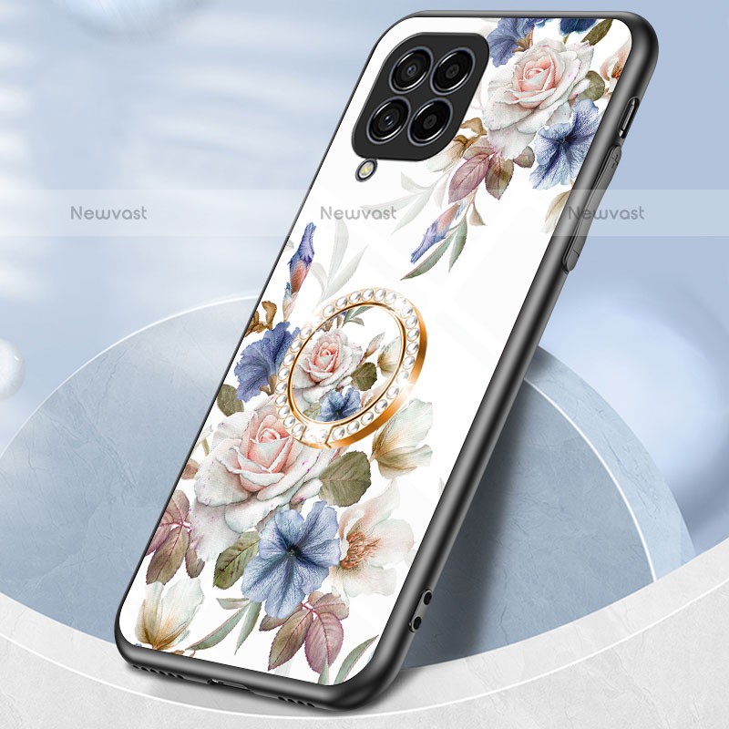 Silicone Frame Flowers Mirror Case Cover S01 for Samsung Galaxy M53 5G