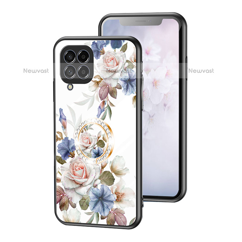 Silicone Frame Flowers Mirror Case Cover S01 for Samsung Galaxy M53 5G