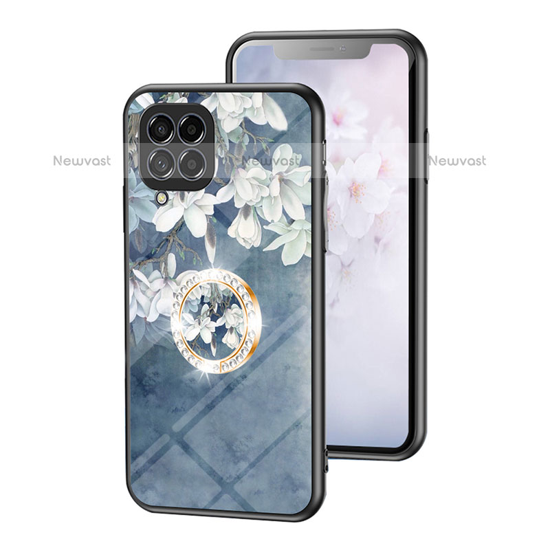 Silicone Frame Flowers Mirror Case Cover S01 for Samsung Galaxy M53 5G